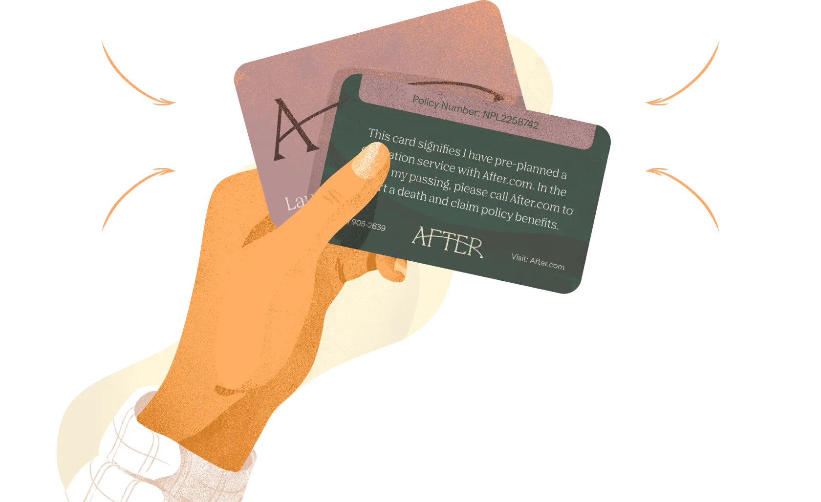 Hand holding After card